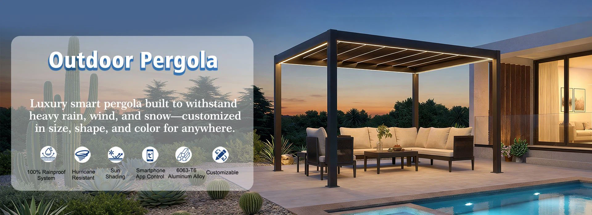 luxury smart outdoor pergola